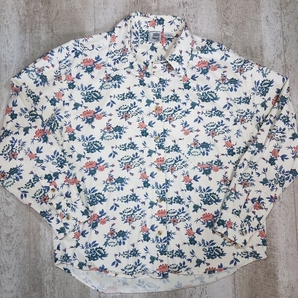 Vintage Cottagecore Micro Floral Button Down Blouse - Picture 1 of 4